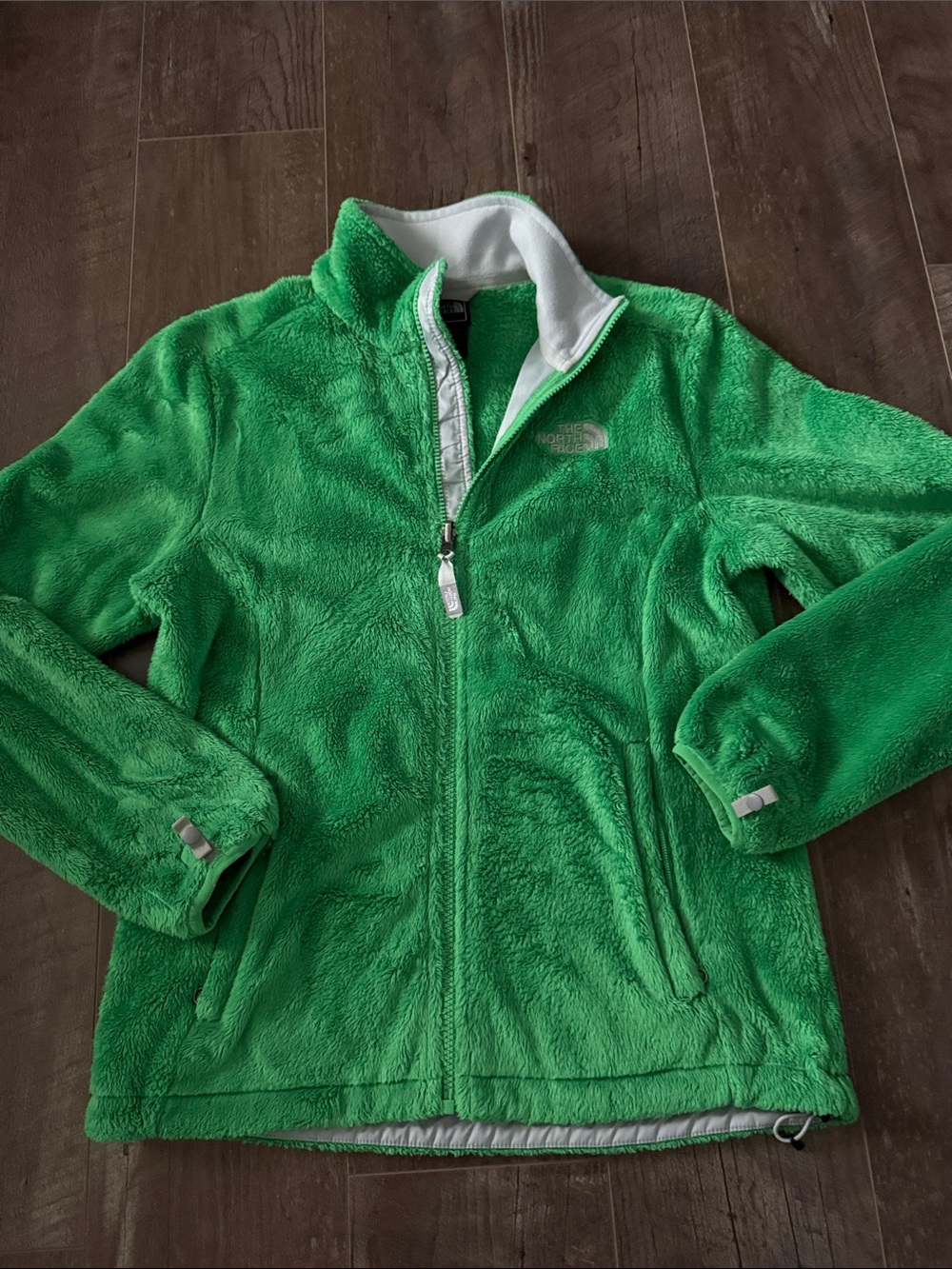 The North Face Bright Green Plush Full-Zip Fleece Jacket
